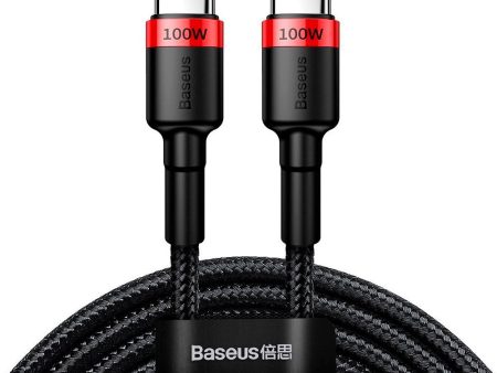 Baseus Cafule Flash 100W PD USB-C til USB-C Kabel - 2m - Sort   Rød Online