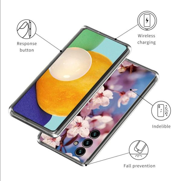 Samsung Galaxy A14   A14 (5G) Fleksibelt Cover m. Print - Lyserød Blomst Online now