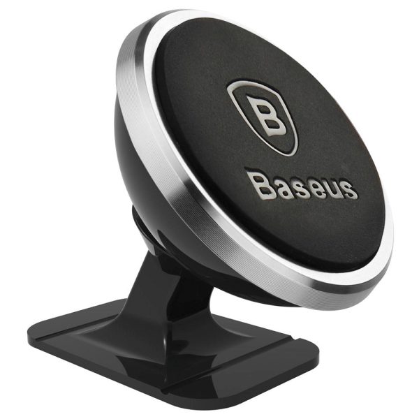 Baseus 360 Graders Magnetisk Dashboard Car Mount Mobilholder til Bil - Sort   Sølv For Sale